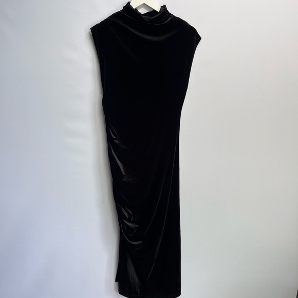 NWT Anthropologie The Maya Ruched Cowl-Neck Dress: Stretch Velvet Edition - Picture 13 of 13